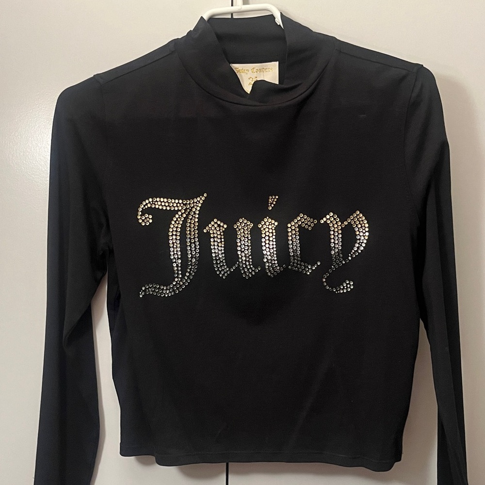 Juicy Couture Black Rhinestone Logo Top